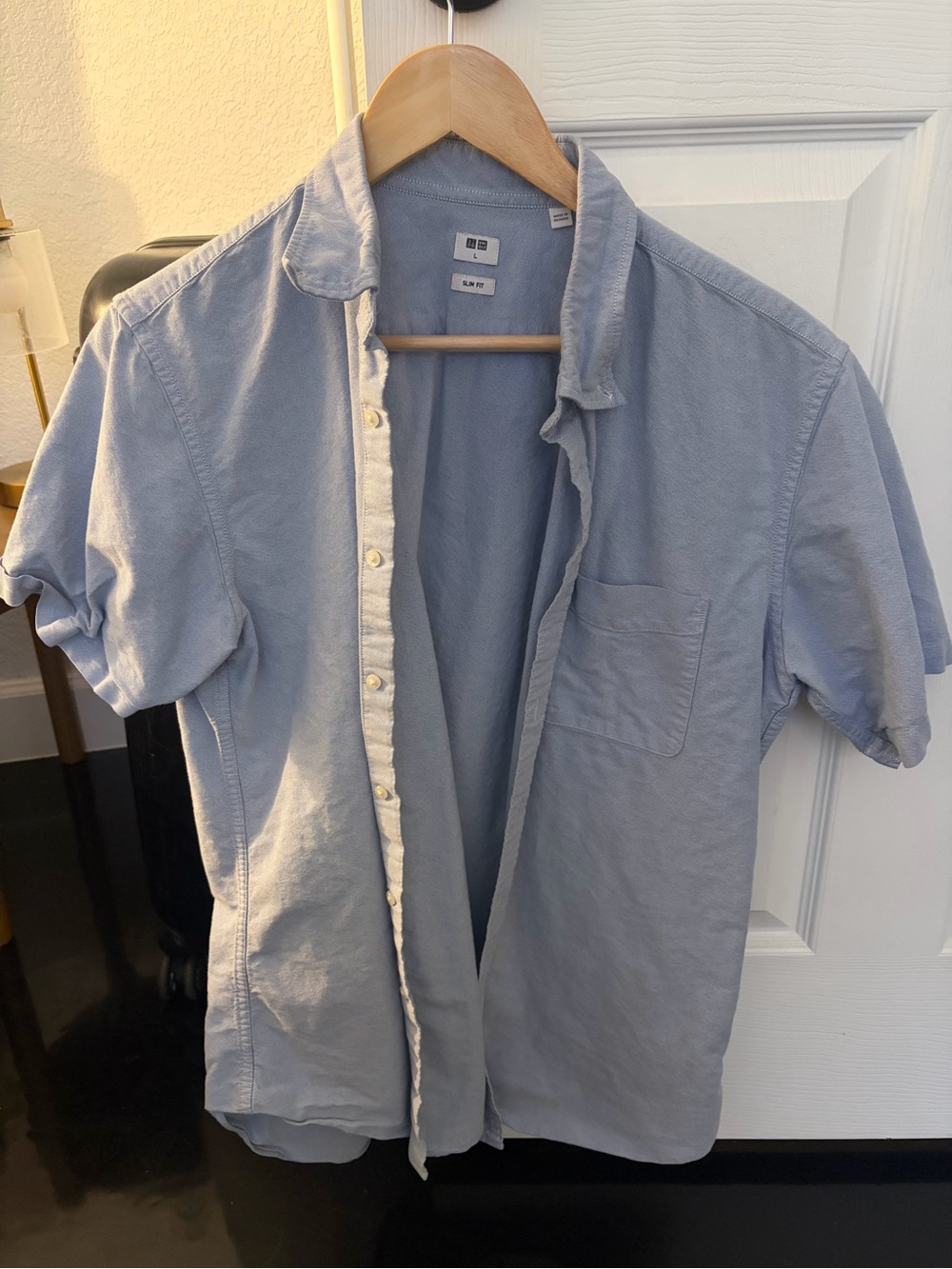 Uniqlo Light Blue Short-Sleeve Button-Down Shirt